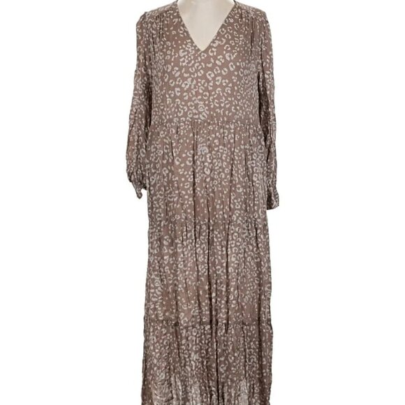 Target A New Day Brown Boho Long Sleeve Maxi dress - Picture 1 of 2